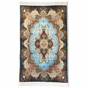 Blue & Beige Floral Islamic Prayer Mat