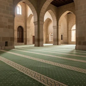 Green Mosque Carpet – Row Saff Design