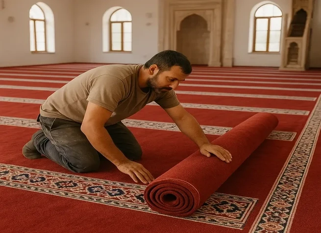 Mosque Carpets Professional Installation