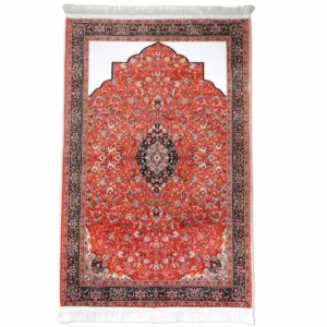 Red & Black Classic Floral Muslim Prayer Mat