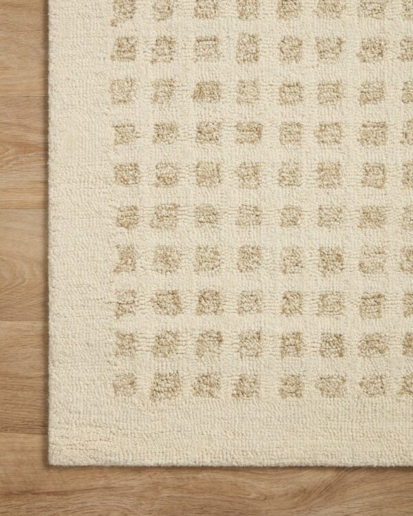 Tufted Check Rug Natural Wool Jute Checkered Hand-Tufted Rug