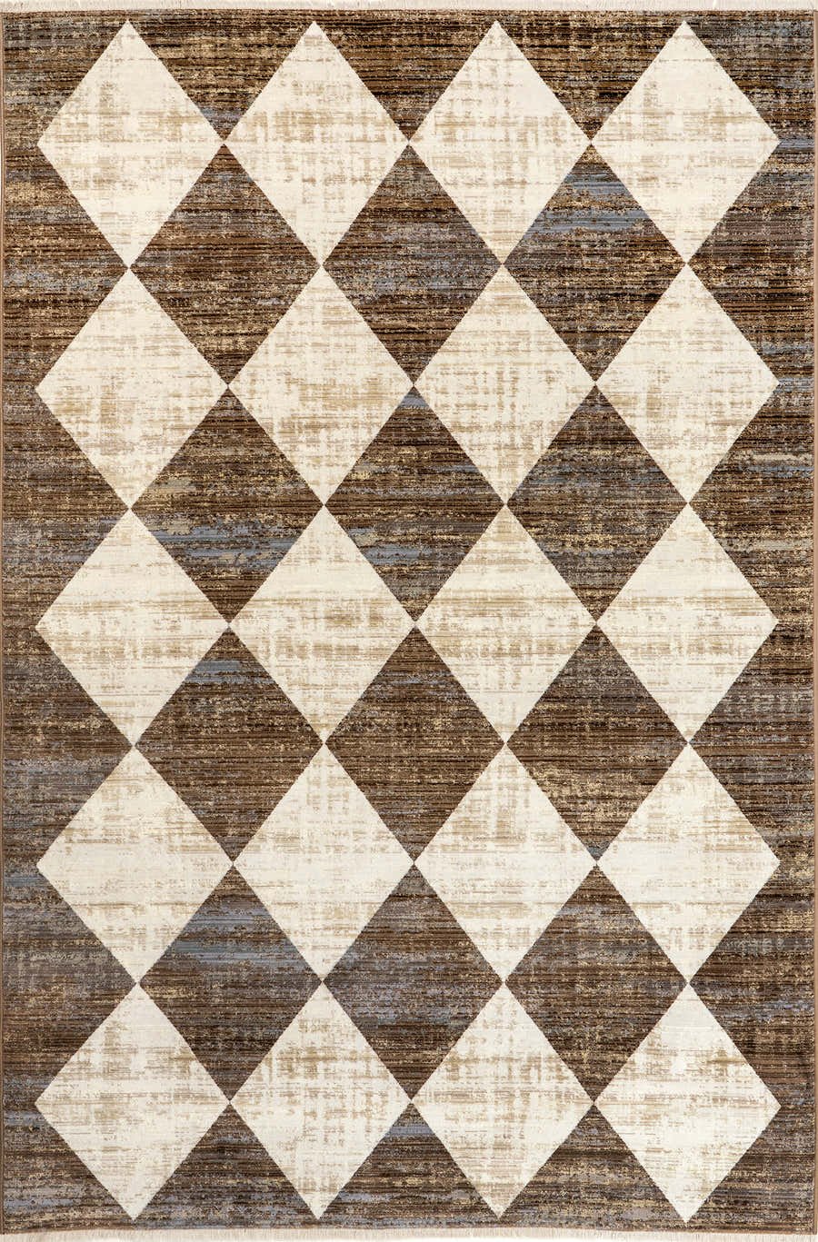 Vanni Checkered Fringed Rug - Image 2