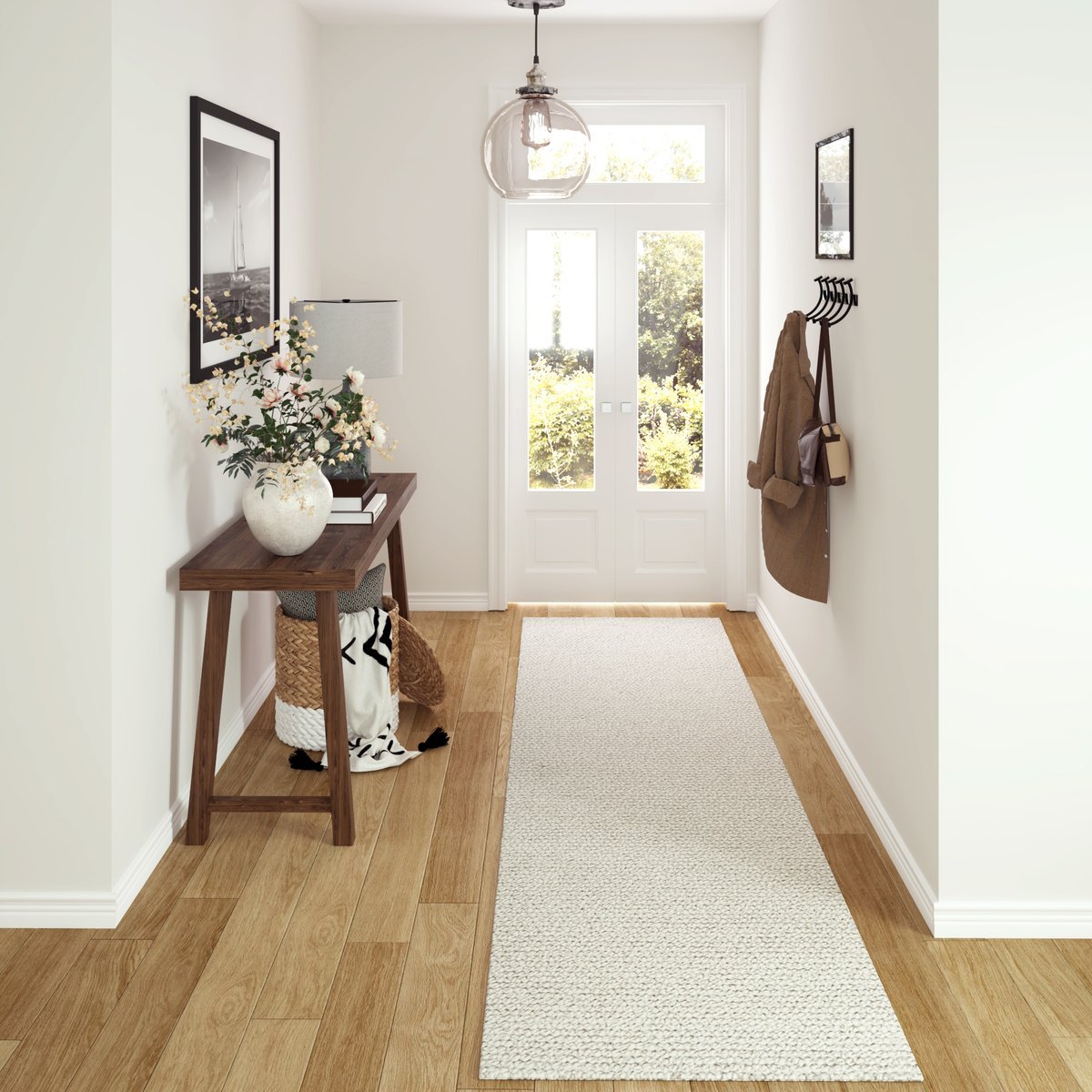 Vivian Blaire Ivory Wool Handwoven Area Rug