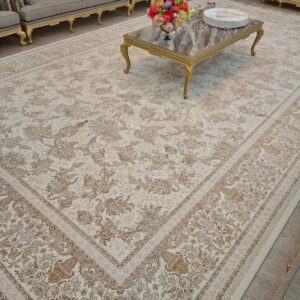 Elegant Cream & Gold Carpet Rug