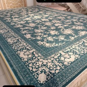 Classic Blue-Green Floral Rug