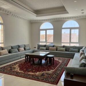 Elegant Living Room with Red Carpet