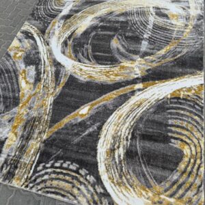 Modern Circular Brushstroke Rug Dubai