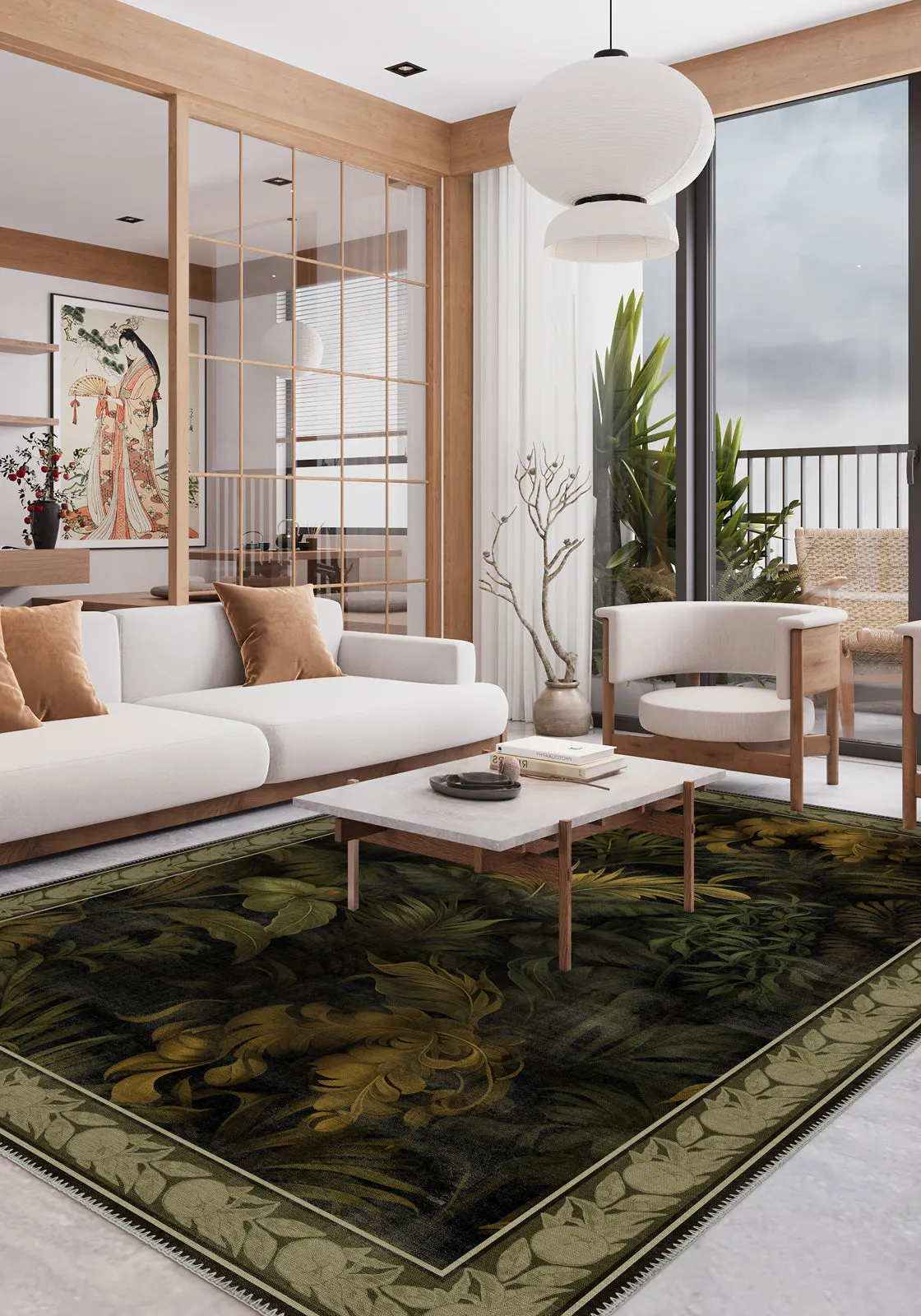 Alaric Floral Green Rug