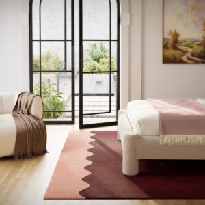 Burgundy Wool Hand-Tufted Area Rug