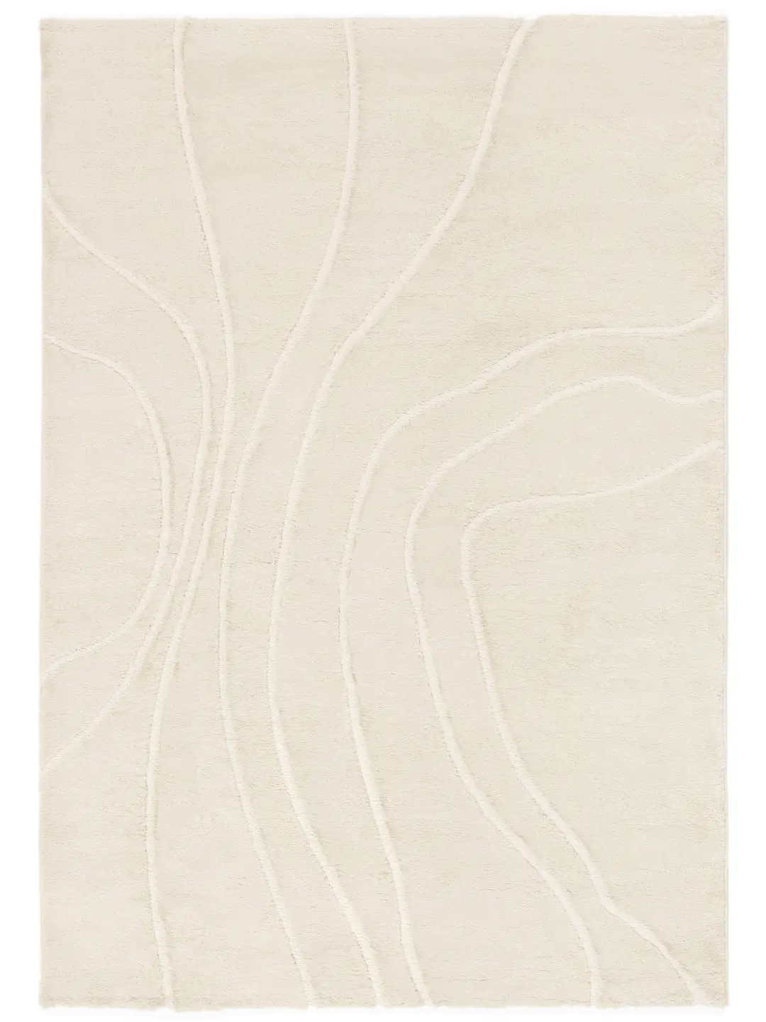 Cream White Shaggy Rug