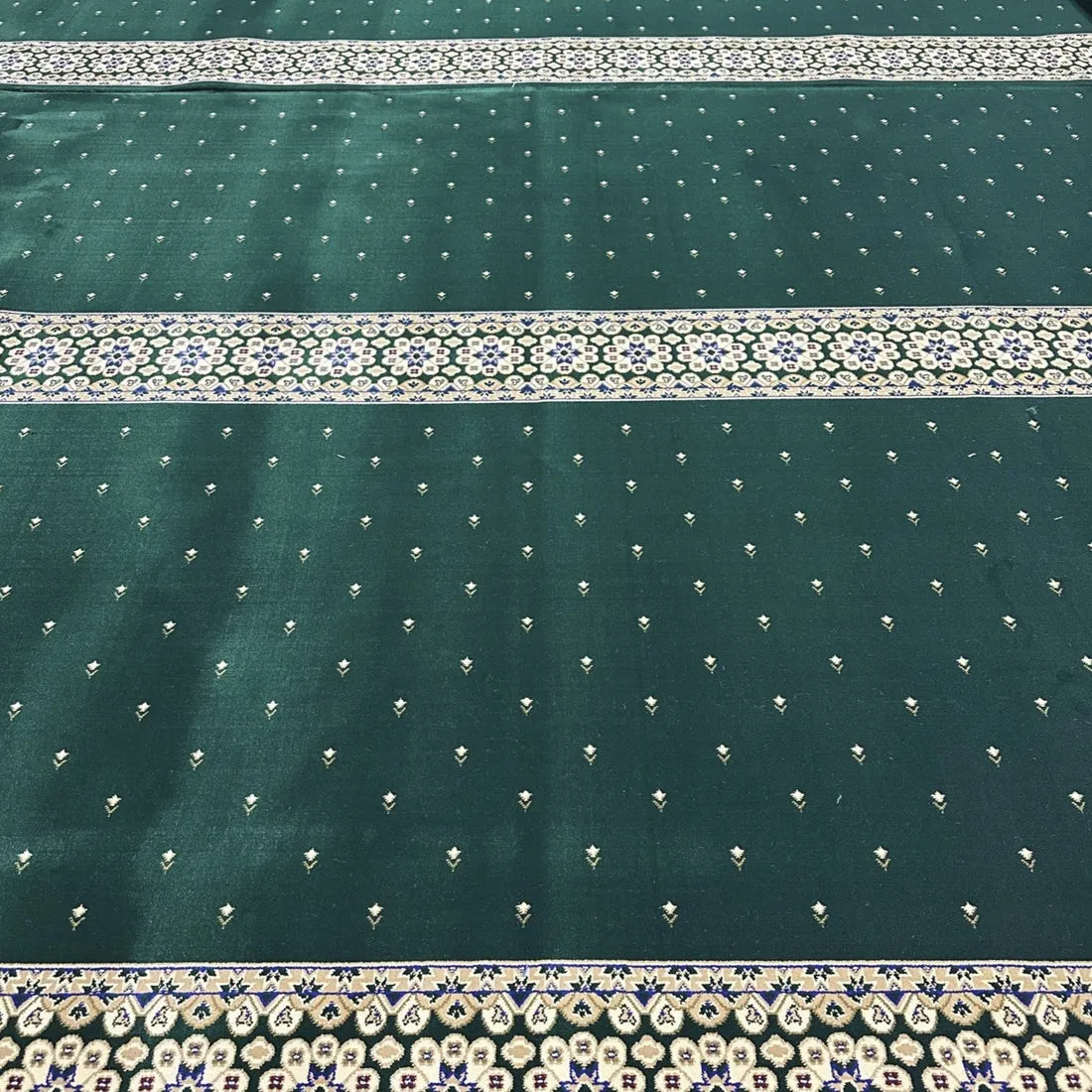 Deep Green Mosque Carpet – Prayer Row Design