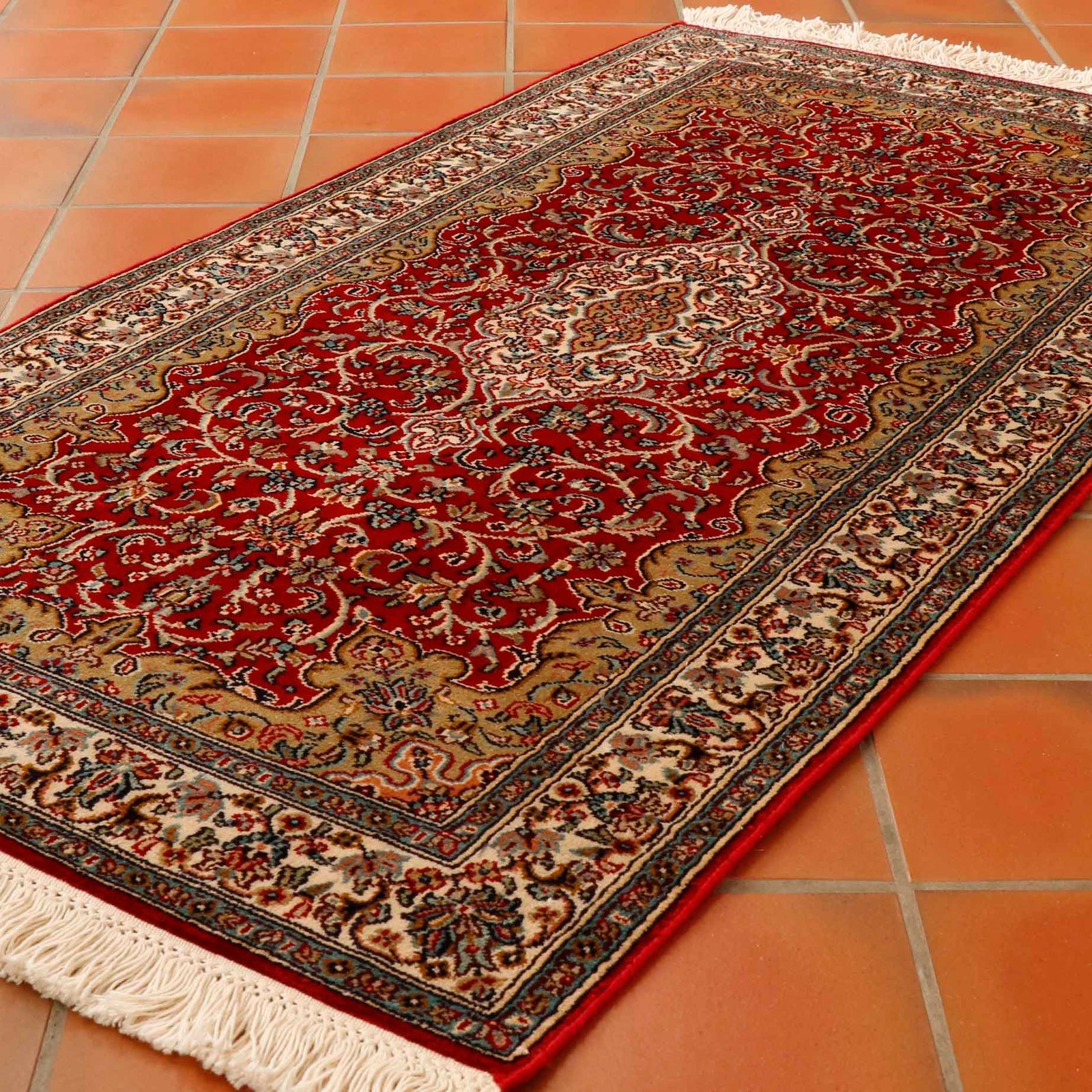 Fine handmade Kashmir silk rug