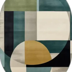 Geometric Washable Oval