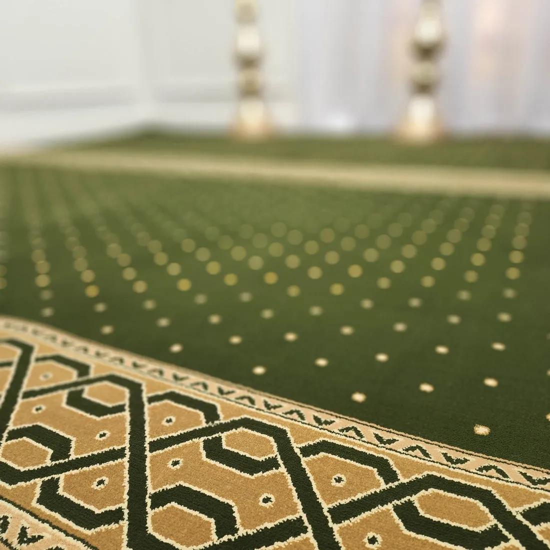 Green Mosque Carpet – Row Saff Design