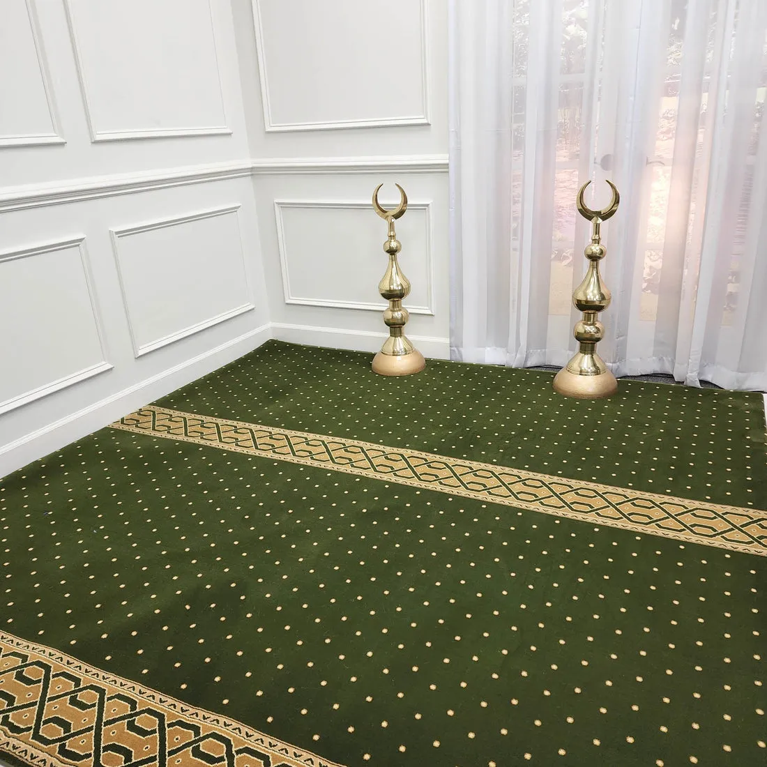 Green Mosque Carpet – Row Saff Design