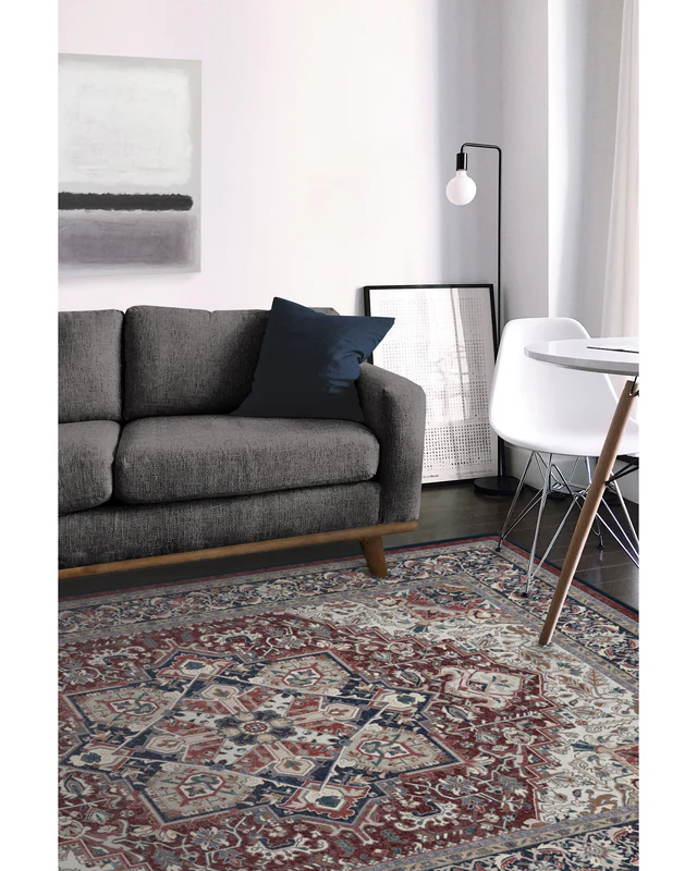Hendesi Heriz Bordeaux Rug