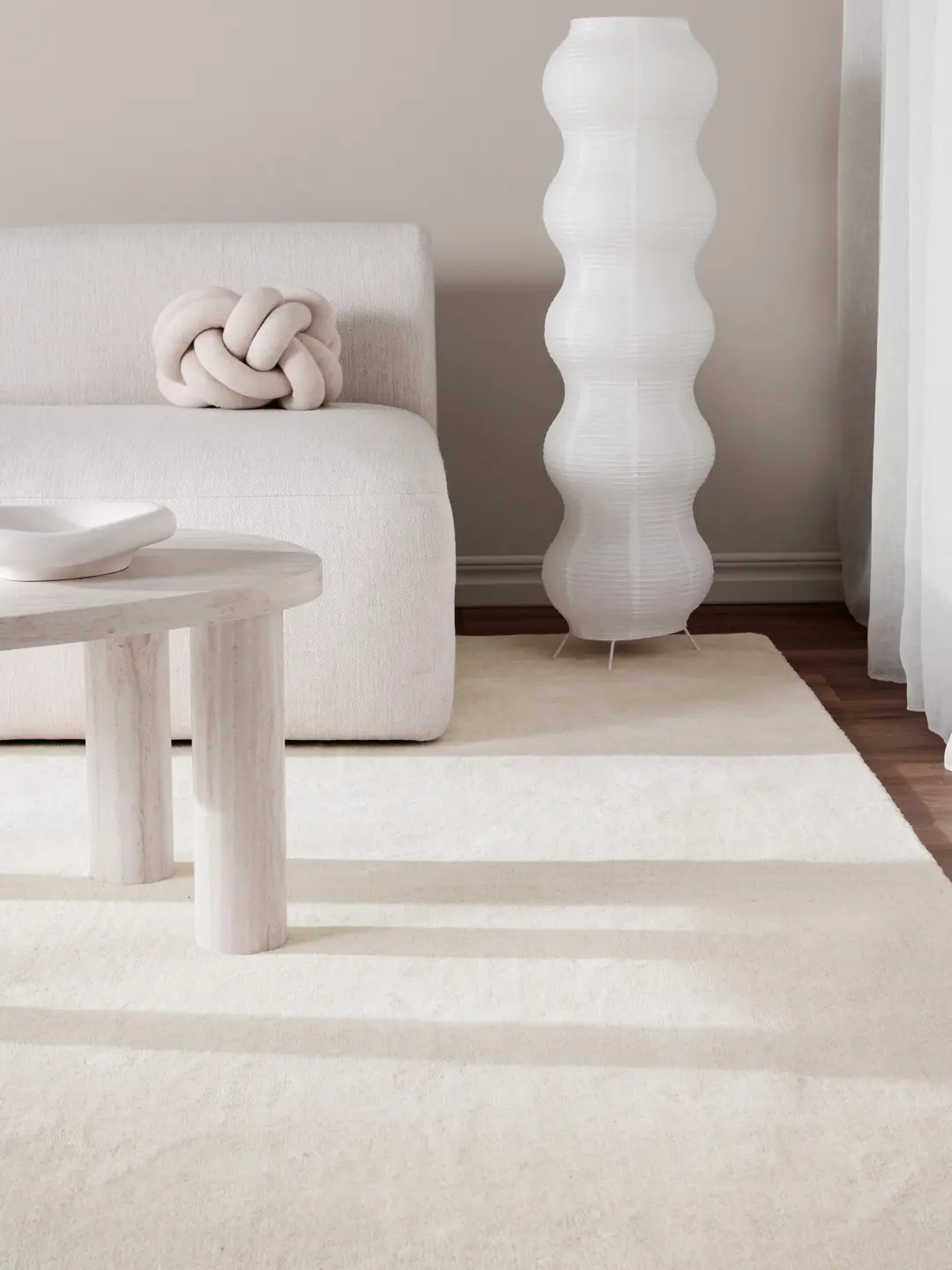 Ivory White Wool rug