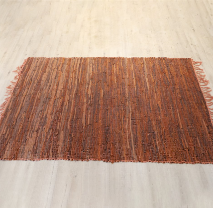 LR-10 Red Leather Rug