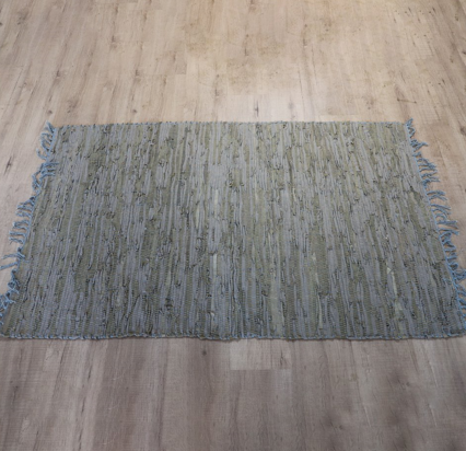 LR-18 Blue Multi Leather Rugs