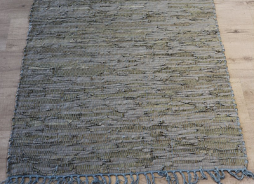 LR-18 Blue Multi Leather Rugs