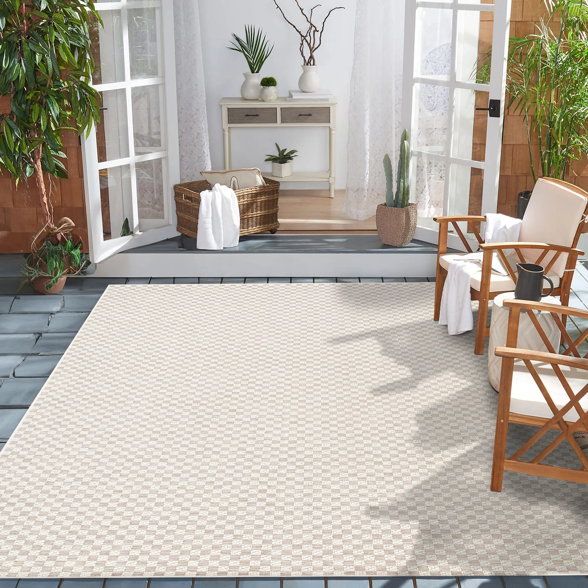 Mateo Checkered Flatweave Rug