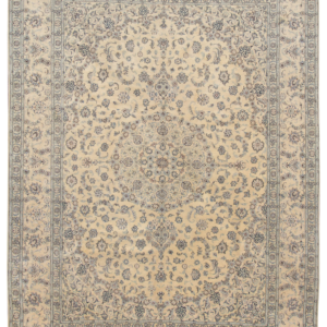 Naein Tea Wash Cream Wool & Silk Carpet
