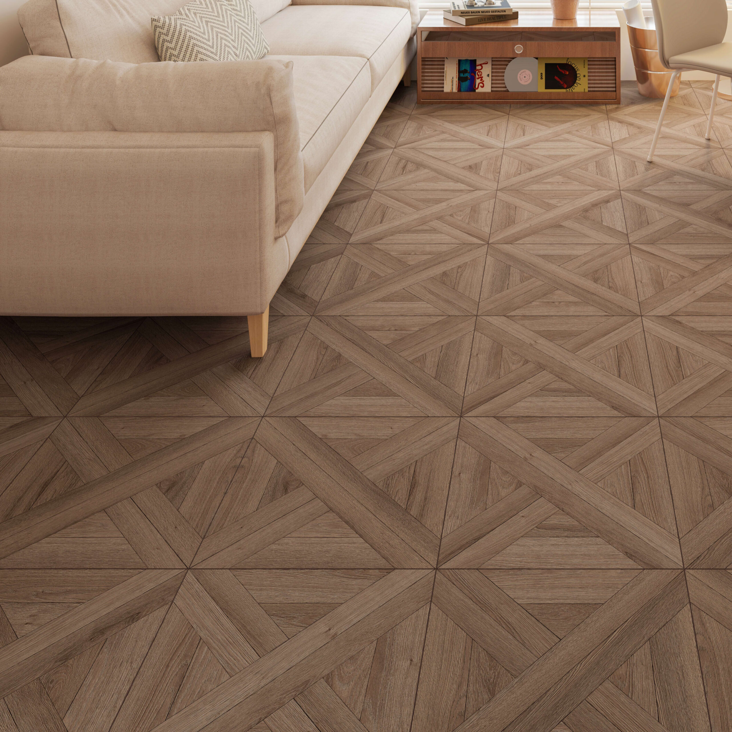Novocore Brown Oak Parquet SPC Luxury Vinyl Flooring