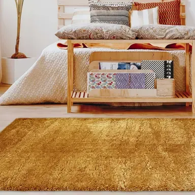 Ochre Lagom Thick Fluffy Rug