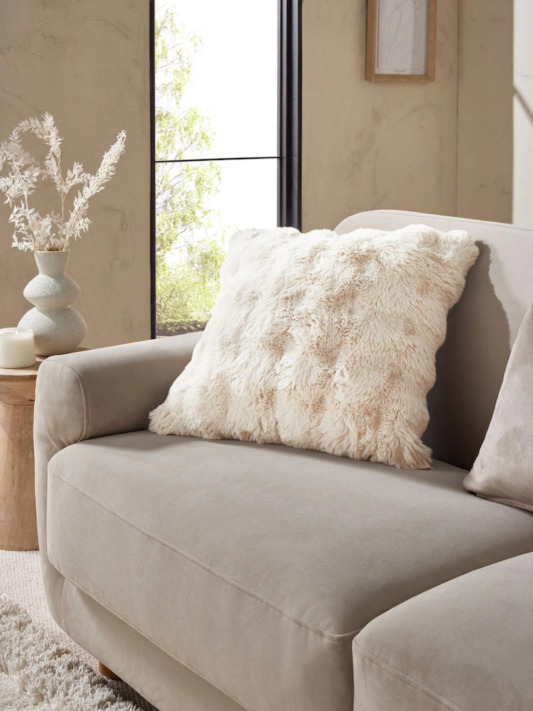 Oyster 50 x 50cm Aspen Faux Fur Cushion