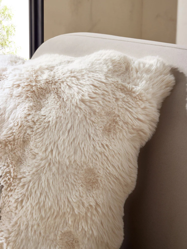 Oyster 50 x 50cm Aspen Faux Fur Cushion