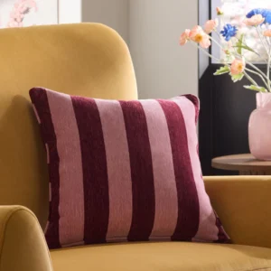 Pink 50x50cm Chenille Stripe Cushion