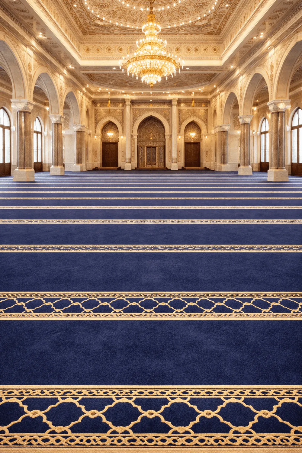 Qadar Navy Blue Mosque Carpet – Premium