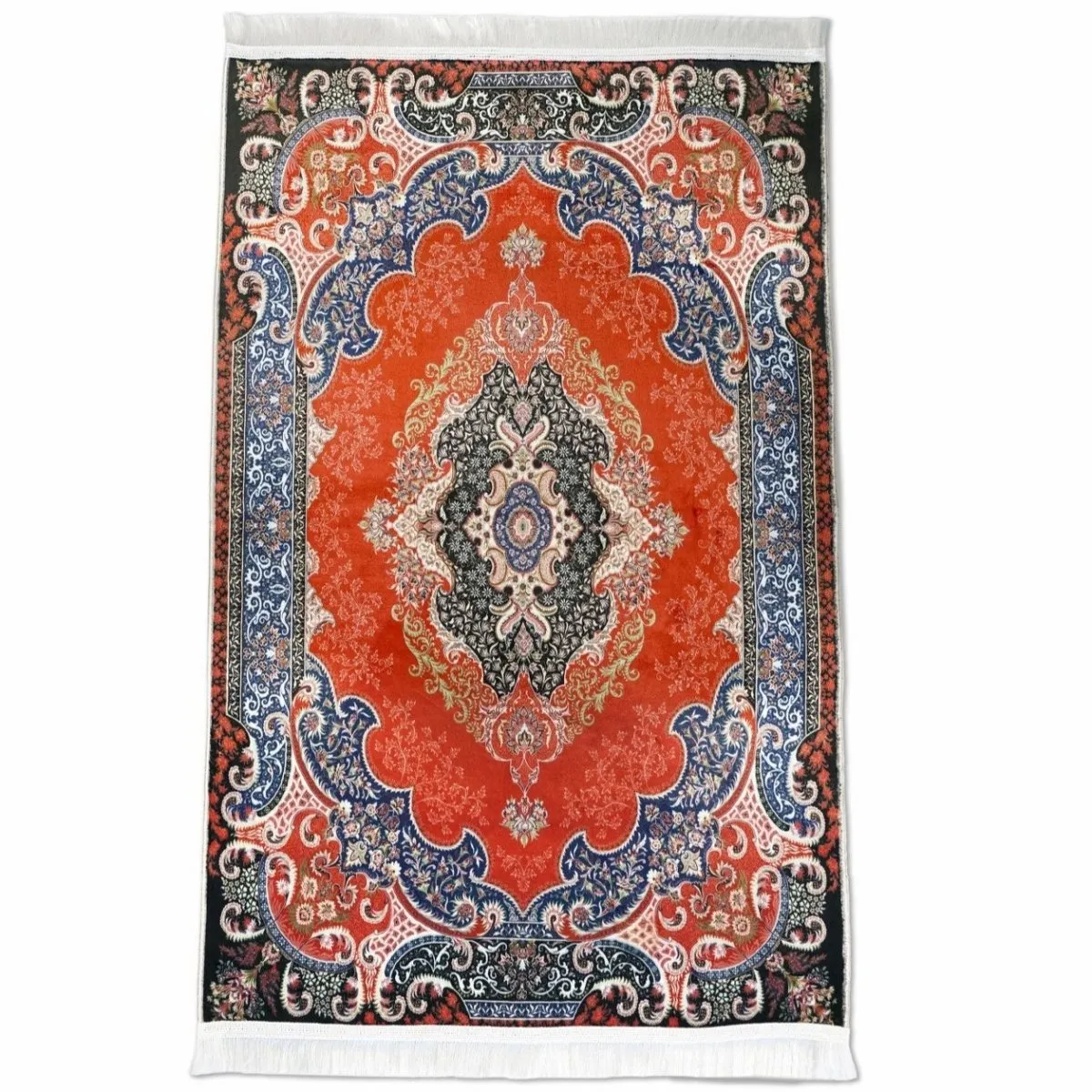 Red & Black Floral Muslim Prayer Mat