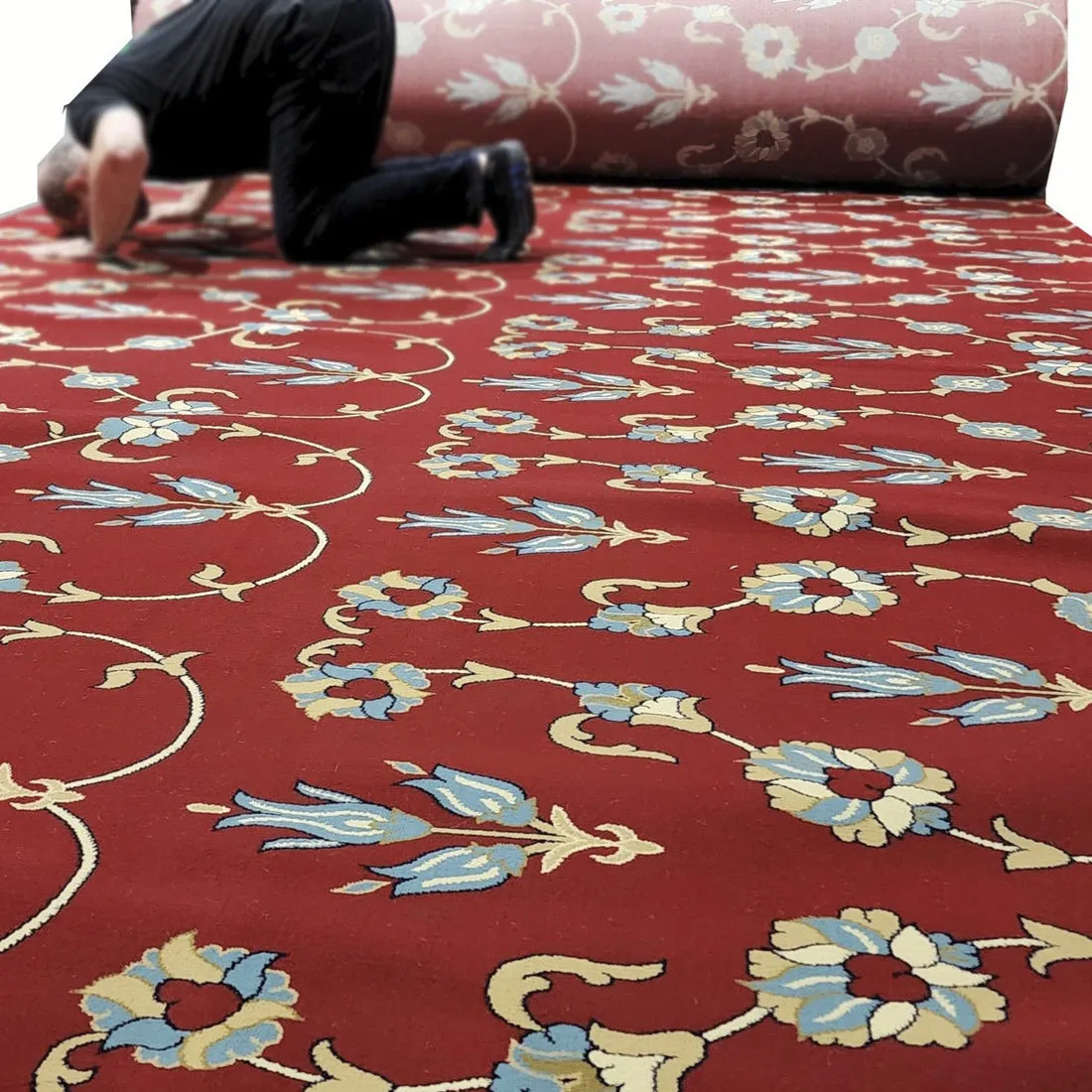 Red Mosque Carpet – Classic Islamic Design