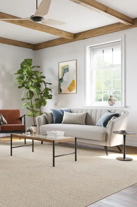 Sisal carpet styled in living room setting