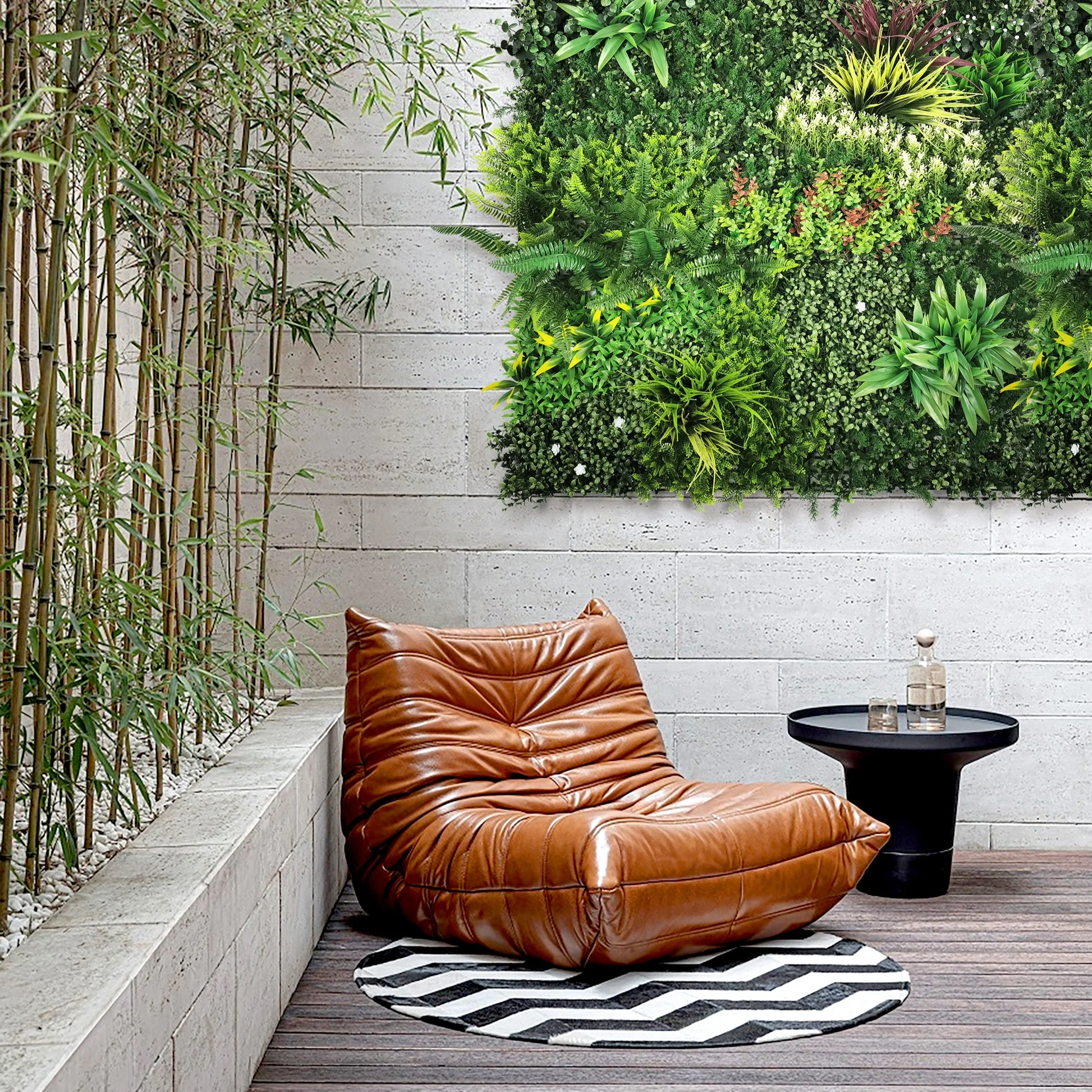 Tropical 1m x 1m Artificial Living Wall Panel