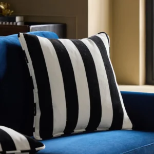 White 50 x 50cm Chenille Stripe Cushion