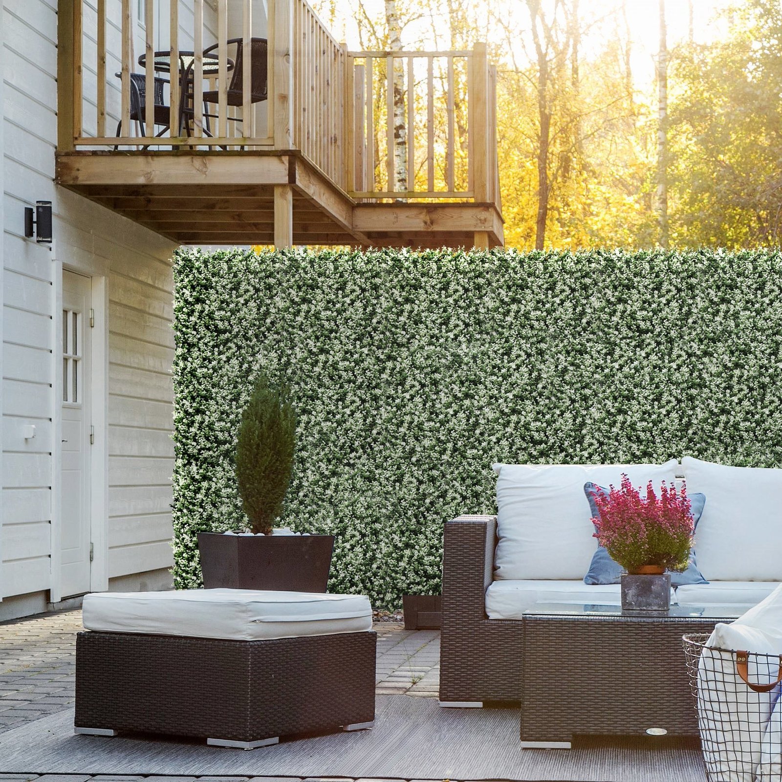White Flower 50x50cm Artificial Living Wall