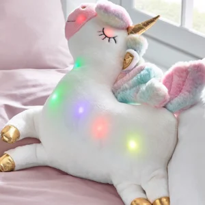 White Light Up Unicorn Cushion