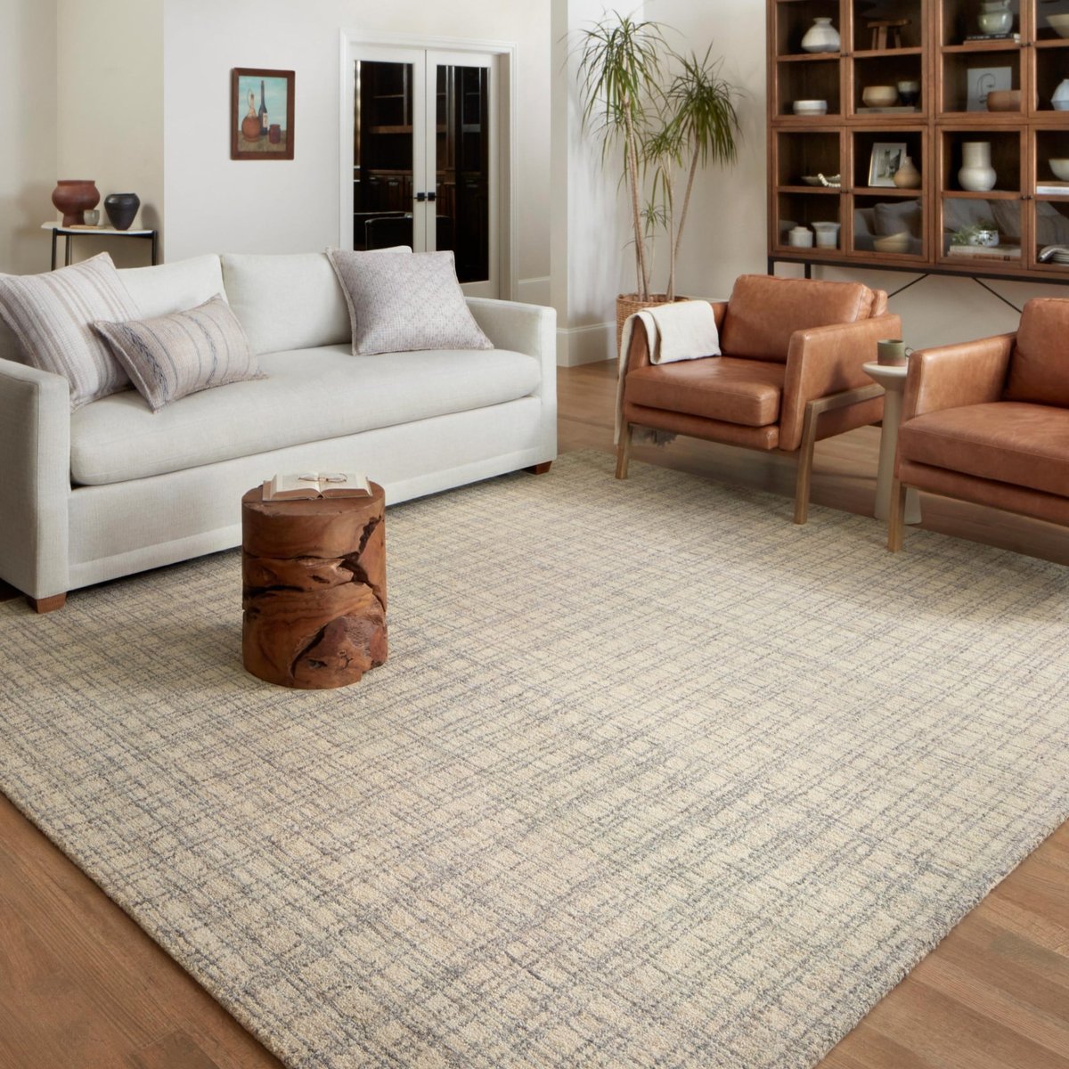 Wool Hand-Tufted Checkered Area Rug