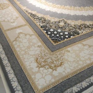 Elegant Grey & Gold Rug