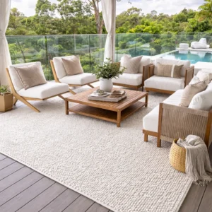 Kirsi Ivory Looped Indoor Outdoor P.E.T Rug