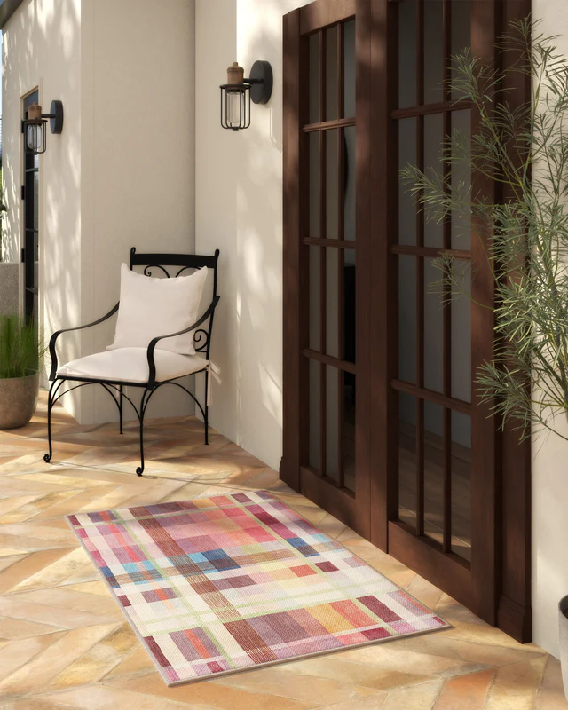Margot Tartan Berry Multicolour Outdoor Rug - Image 2