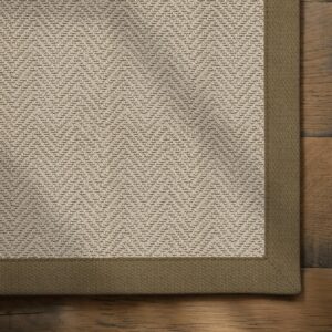 Alpine Archipelago Wool Rug with Linen Fawn Border