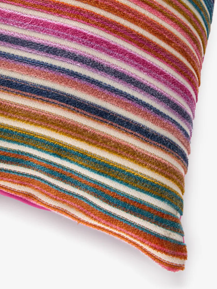 Bright 43 x 43cm Cut Velvet Stripe Cushion - Image 3