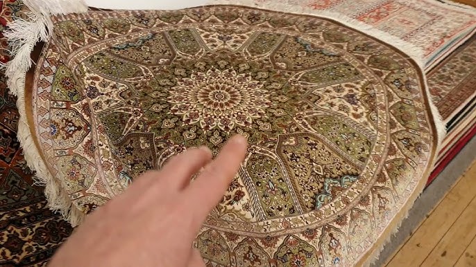 Gonbad Tabriz multi wool silk hand carpet