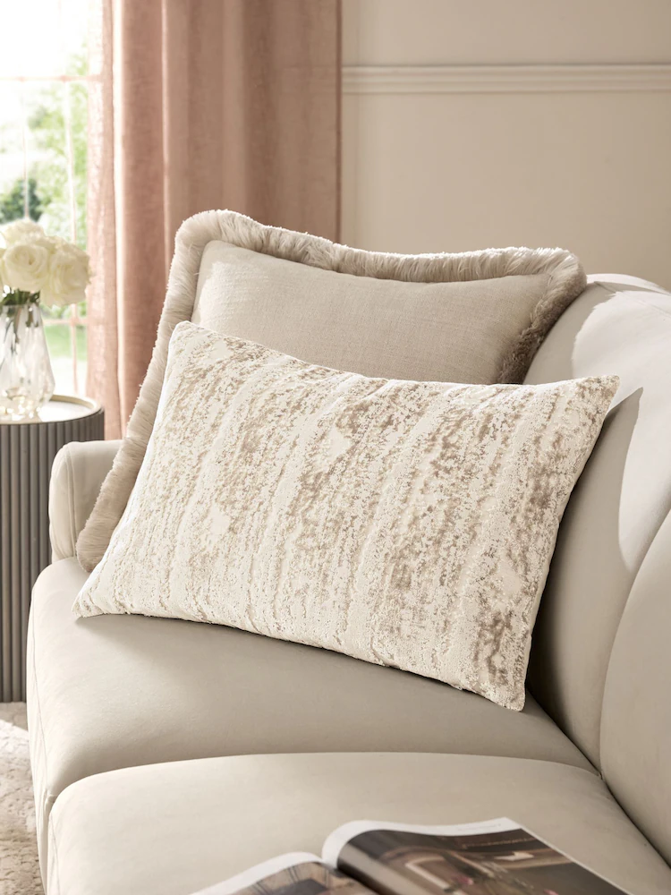 Mid Natural Collection Luxe 40 x 59cm Fem Chic Velvet Abstract Cushion