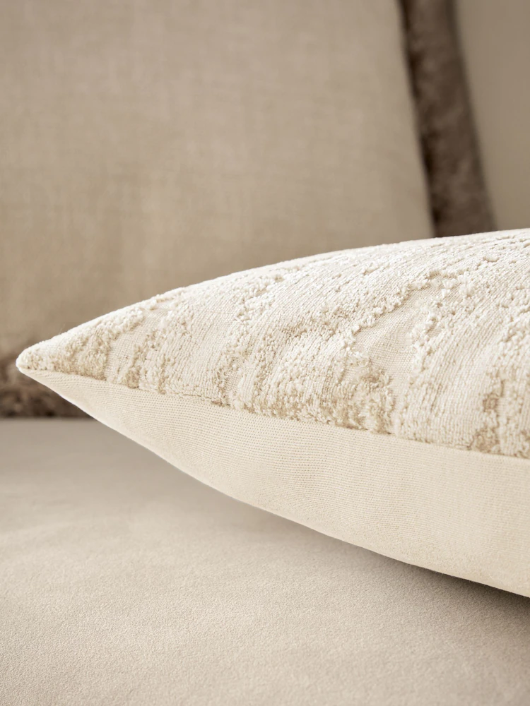Mid Natural Collection Luxe 40 x 59cm Fem Chic Velvet Abstract Cushion - Image 2