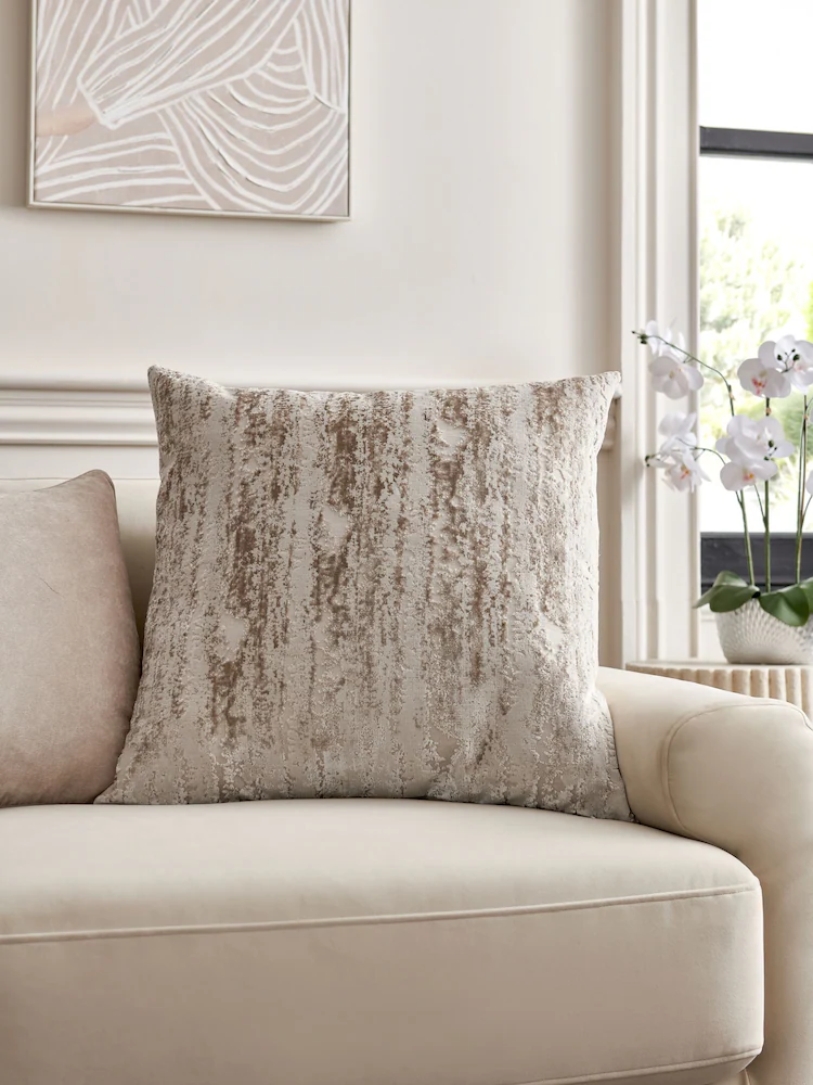 Mid Natural Collection Luxe 59 x 59cm Fem Chic Velvet Abstract Cushion