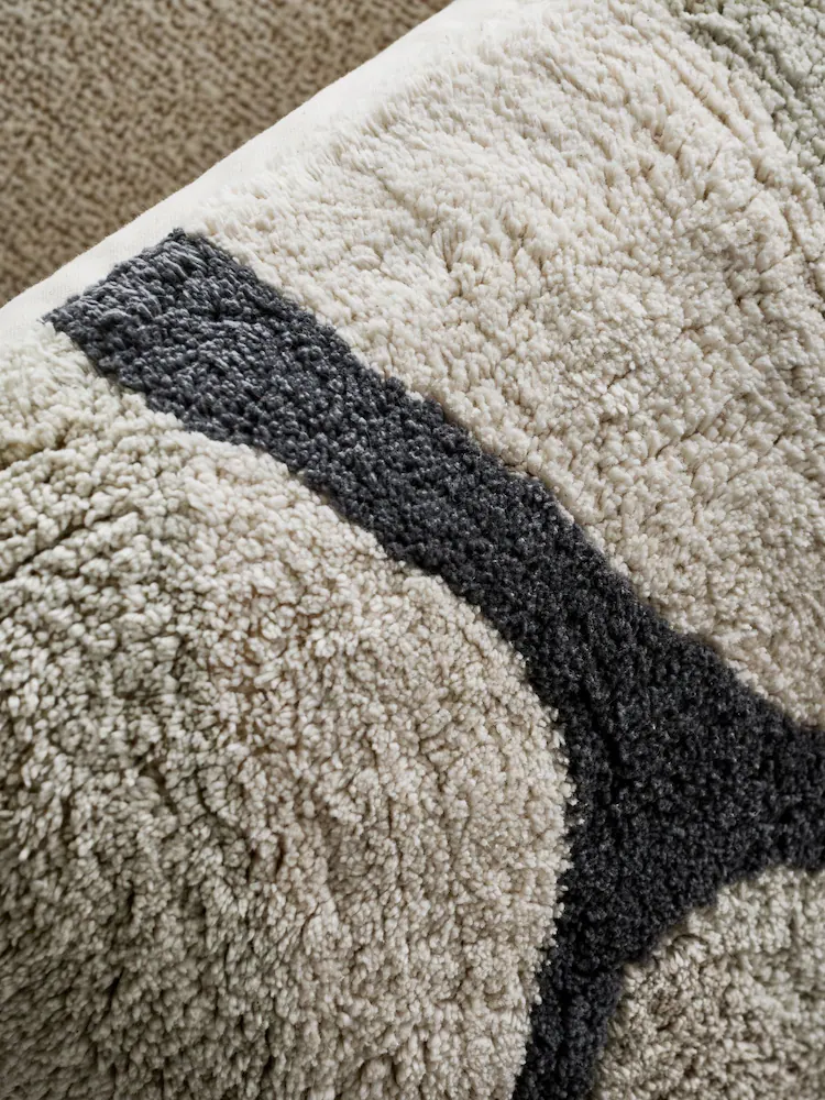 Monochrome 50 x 50cm Abstract Berber River Cushion - Image 2